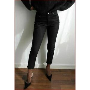 THAKOON women jeans cropped PT07BK2 skinny black cotton spandex sz 8 $115
